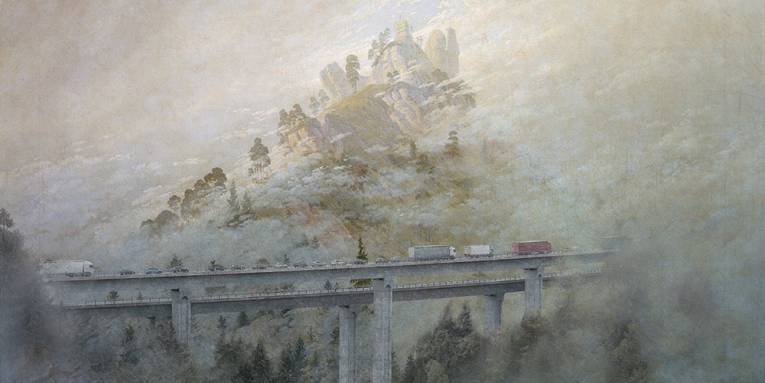  Paysage de montagne dans la brume, 1808-2015 71 x 104 x 4 cm (détail)